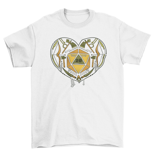 Role Playing Dice Heart T-shirt