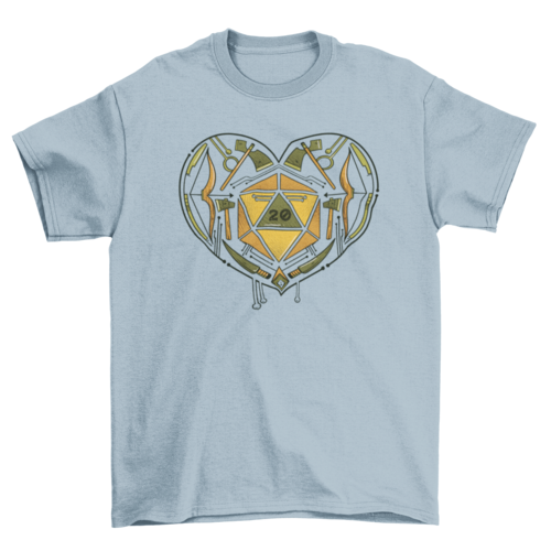 Role Playing Dice Heart T-shirt