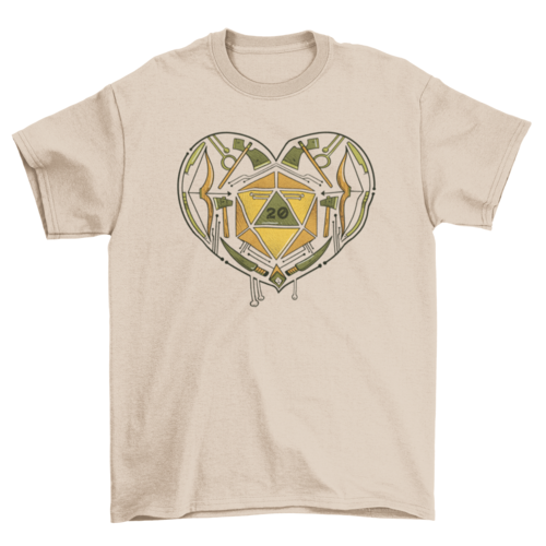 Role Playing Dice Heart T-shirt