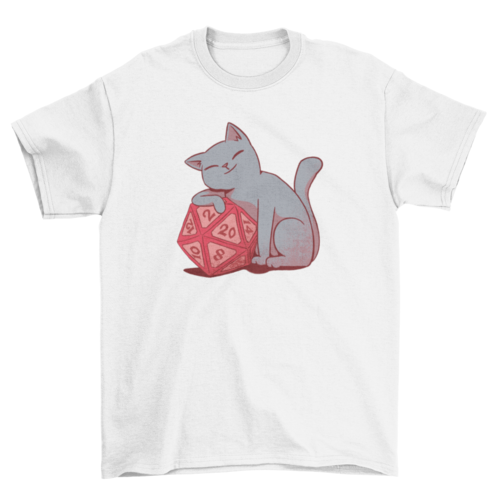 Cat with dice t-shirt