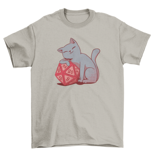Cat with dice t-shirt