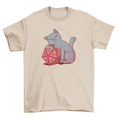 Cat with dice t-shirt