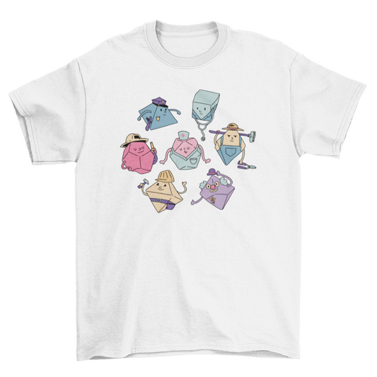 Role playing dice uniforms t-shirt