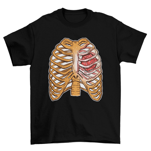 Role-playing dice ribcage t-shirt
