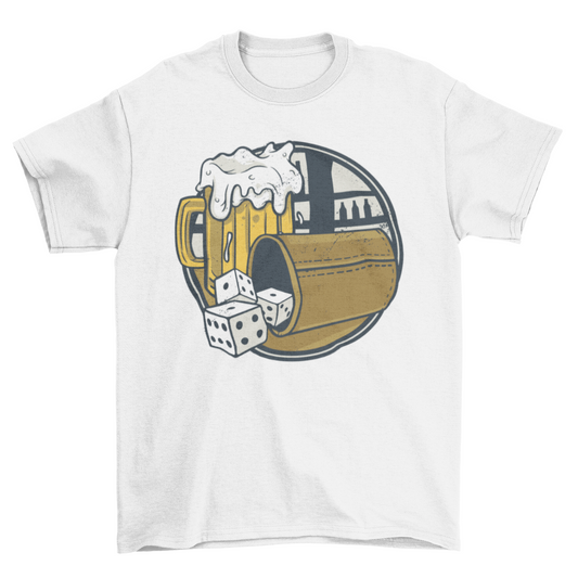Beer and dice games t-shirt design