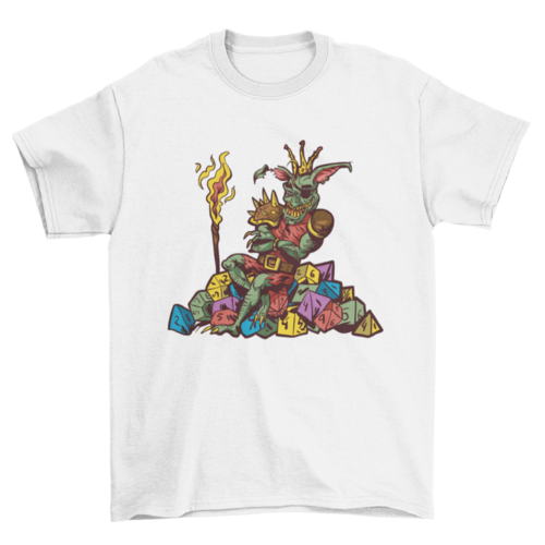 Goblin on dices t-shirt design