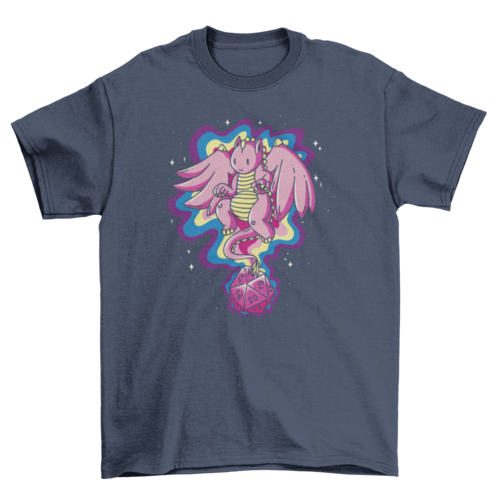 Role-playing dice dragon t-shirt