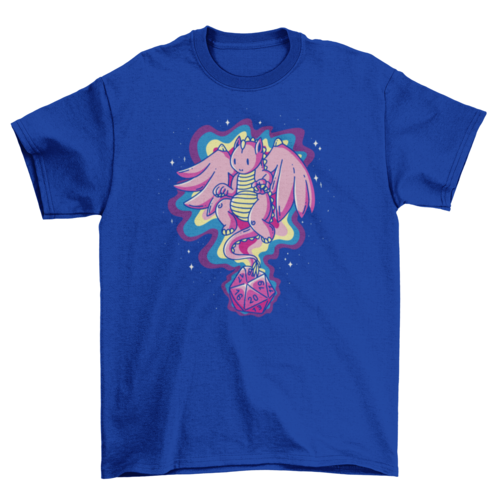 Role-playing dice dragon t-shirt