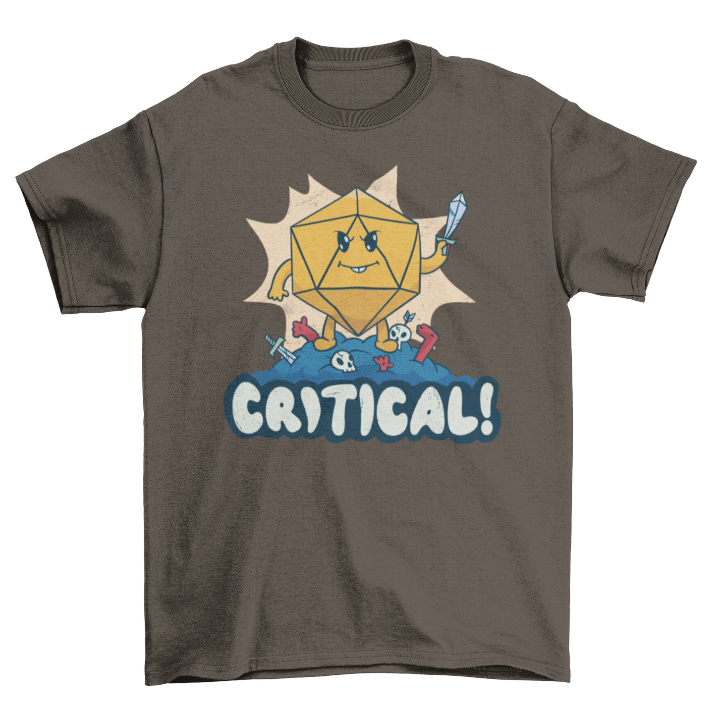 Role playing dice cartoon t-shirt