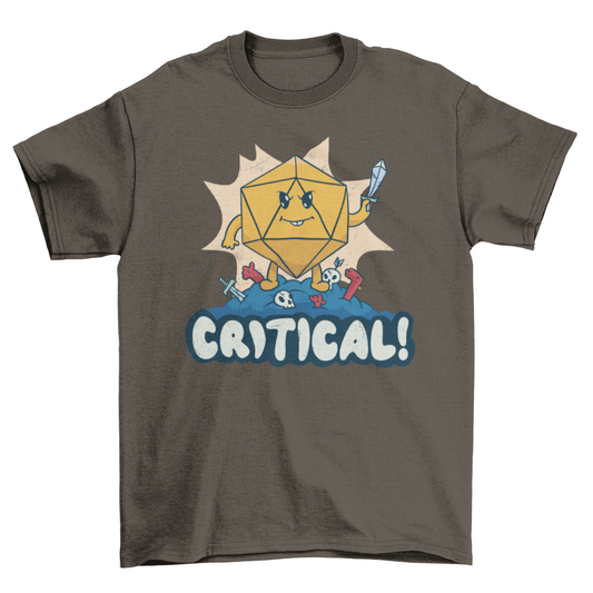 Role playing dice cartoon t-shirt