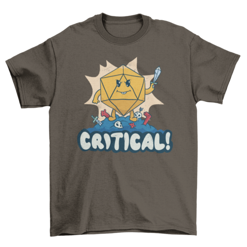 Role playing dice cartoon t-shirt