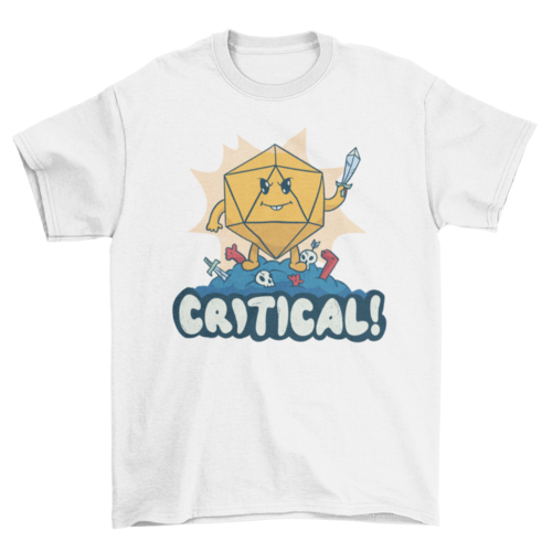 Role playing dice cartoon t-shirt