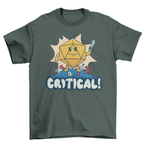 Role playing dice cartoon t-shirt