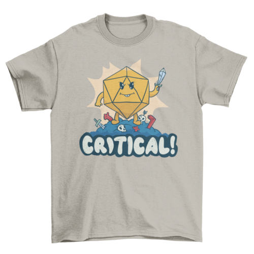 Role playing dice cartoon t-shirt