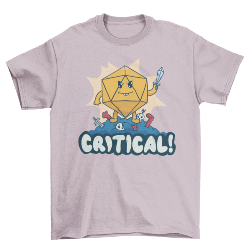 Role playing dice cartoon t-shirt