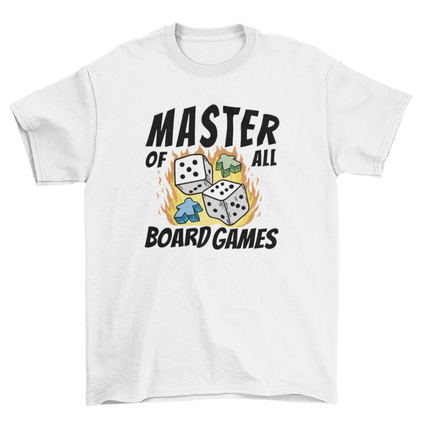 Board game dice on fire t-shirt design