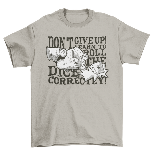 Hand rolling game dices t-shirt