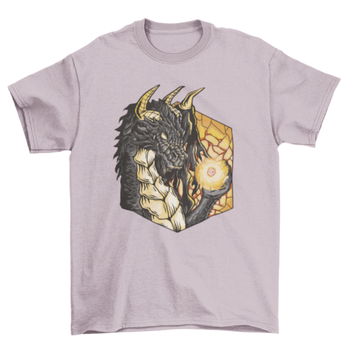 Dragon with rpg dice t-shirt